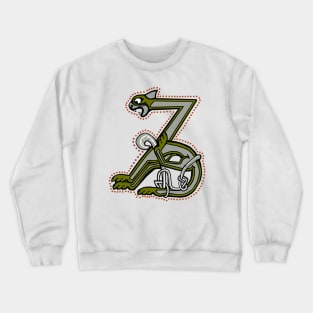 Celtic Cat Letter Z Crewneck Sweatshirt